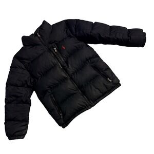Polo Ralph Lauren Boys Down Puffer Jacket Black M (10-12)‎ 75% White Duck Down